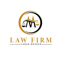 M Letter creative Law firm logo design.