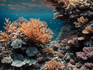 Fototapeta na wymiar The symphony of coral reefs and ocean
