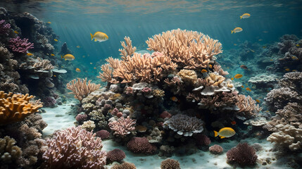 Naklejka na ściany i meble The symphony of coral reefs and ocean