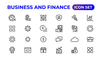 Business and finance icon set. Business and corporation vector icon.Money, investment, teamwork, meeting, partnership, meeting, work success.