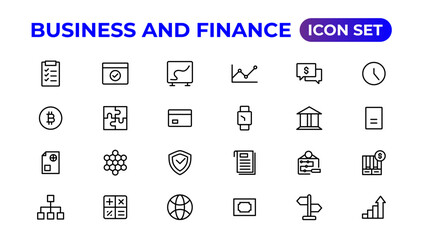 Business and finance icon set. Business and corporation vector icon.Money, investment, teamwork, meeting, partnership, meeting, work success.