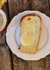 Homemade sandwich with egg in the middle and cheese.