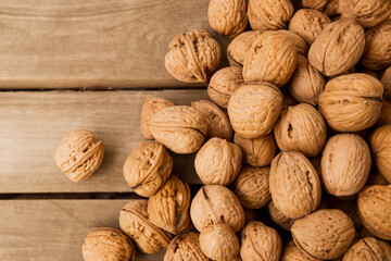 walnuts on wooden background