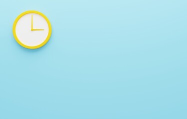 3D画像_シンプルな壁掛け時計_3時