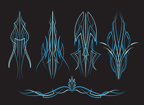 Blue Pinstriping design art old school