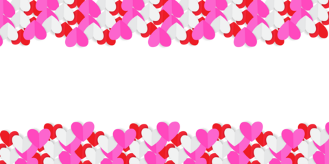 Paper cut heart shape flying to Celebration party background Vector illustration for Valentine's day design