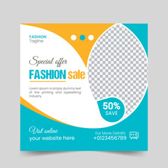 vector square fashion sale social media post design.