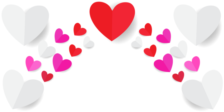 Paper cut heart shape flying to Celebration party background Vector illustration for Valentine's day design - Powered by Adobe