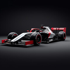 a race car on a black background