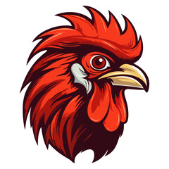 Chicken Rooster head mascot logo illustration, generative ai