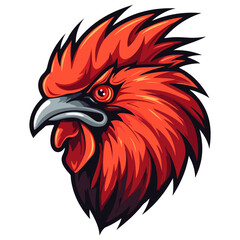 Chicken Rooster head mascot logo illustration, generative ai