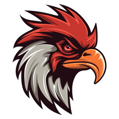 Chicken Rooster head mascot logo illustration, generative ai