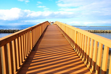 Obraz premium 海へと向かう橋