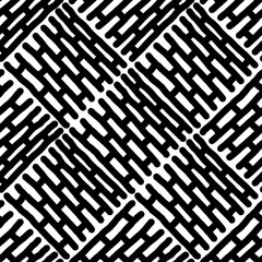 Seamless black and white pattern of abstract elements