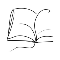 Line drawing of elementary book
