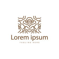 Tree Bark Logo Design Vector Simple Wood Texture Bark Illustration Symbol