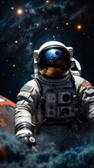 Naklejka premium space, spaceship, the sun, the moon, earth, mars, rocket, astronaut, space station, nebula, the solar system, discover mars, outer space, planets, satellite, orbit, mobile wallpaper, wallpapers
