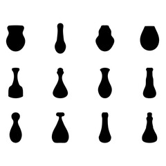 Vase icon set. Pottery vector