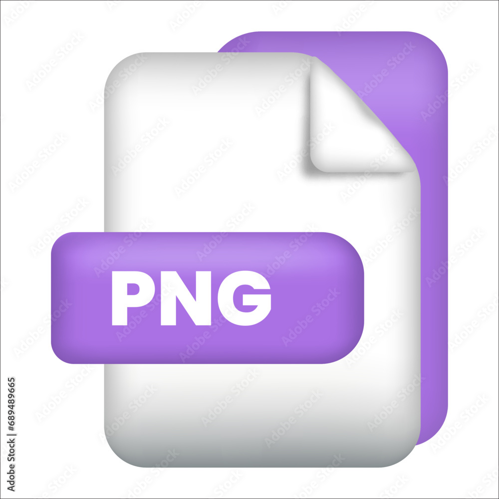 Poster png file format icon. png file format 3d render icon with transparent background. png file format do