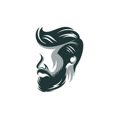 Beard man logo design vector 