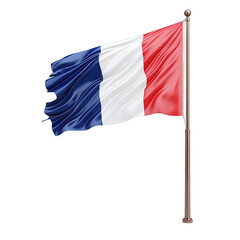 France Flag With Pole