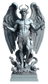 statue of demon with wings