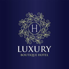 Vector luxury logo design letter h 