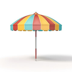 Beach Day Stripes: Colorful Striped Cotton Beach Umbrella