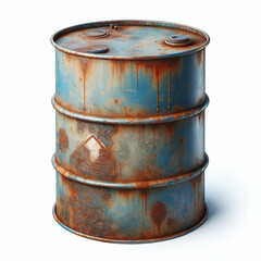 Obraz premium old rusty barrel isolated on white background 