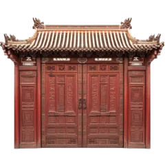 Fotobehang Chinese Old Temple Gate © Hungarian