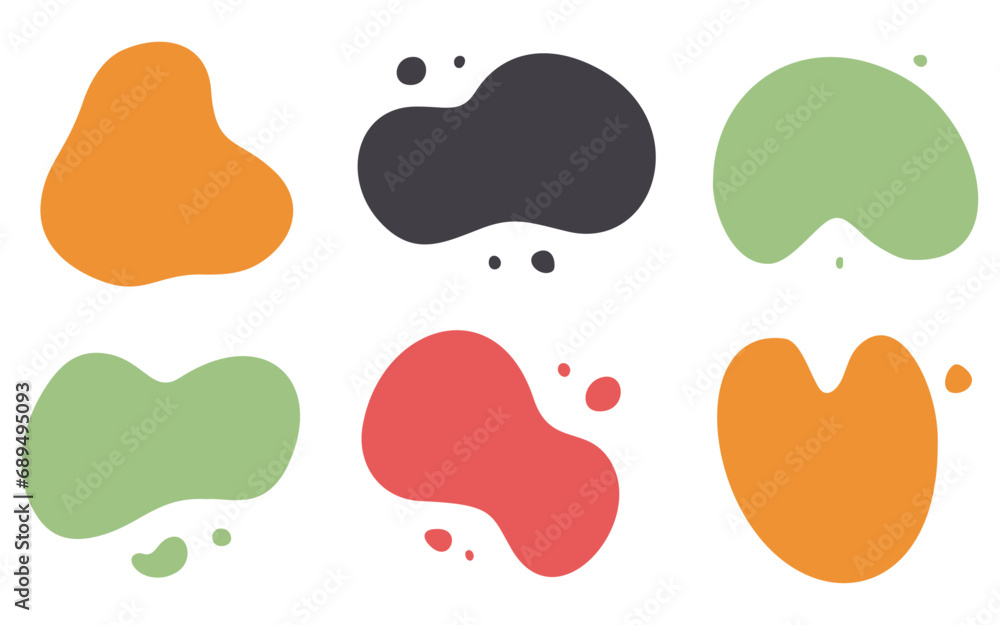 Poster set of colorful blob shapes. vector