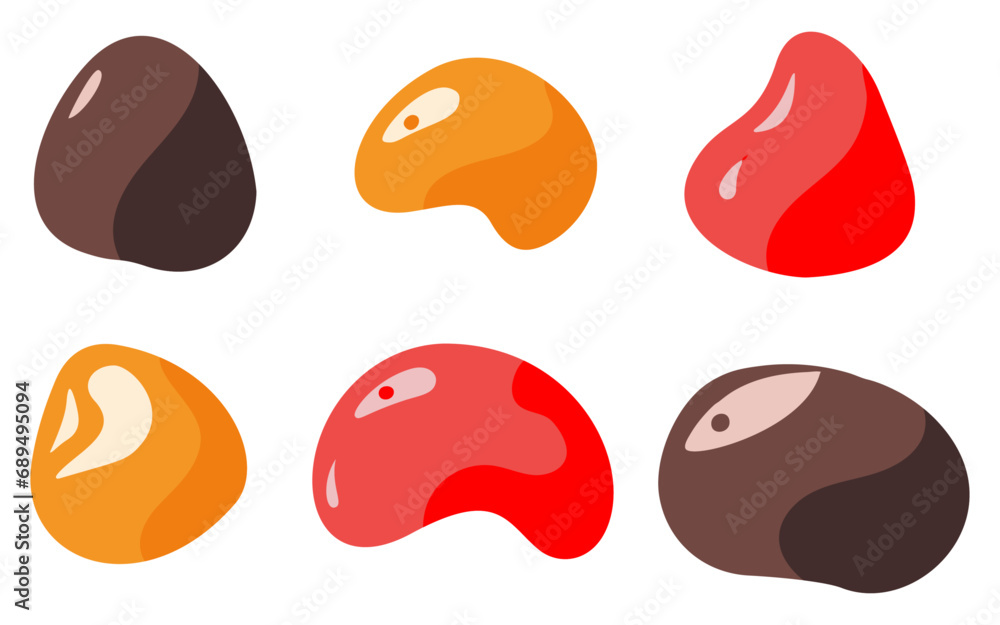 Poster set of colorful liquid blob shapes. vector