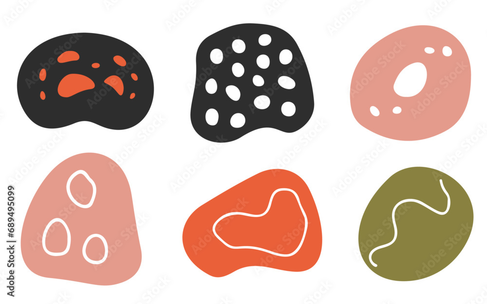 Poster set of artistic minimal shapes. design elements. vector illustration
