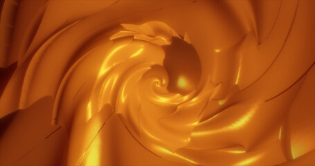 Abstract futuristic background of orange glowing energy waves and hi-tech magic lines