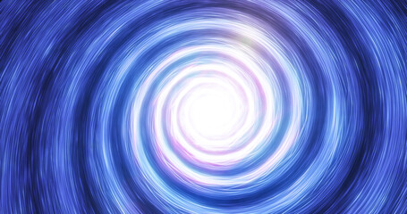 Abstract blue swirling twisted vortex energy magical cosmic galactic bright glowing spinning tunnel made of lines, background