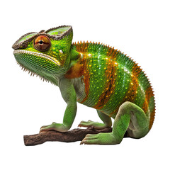 Obraz premium Chameleon photograph isolated on white background