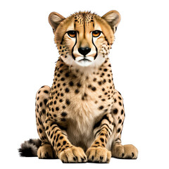 Cheetah photograph isolated on white background