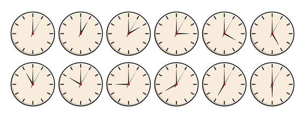 Wall clock time icon isolated vector illustration.