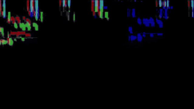 Glitch noise static television VFX. Visual video effects stripes background, tv screen noise glitch effect. Video background, transition effect for video editing, intro and logo reveal with sound