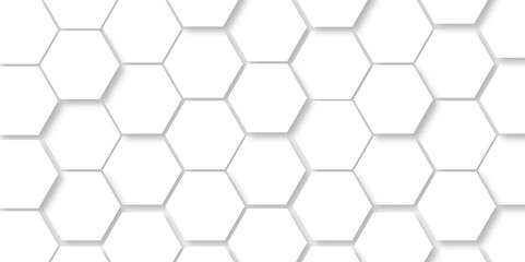 Background with hexagons White Hexagonal Background. Luxury honeycomb grid White Pattern. Vector Illustration. 3D Futuristic abstract honeycomb mosaic white background. geometric mesh cell texture.