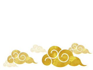 テクスチャを加えた金色の雲と空