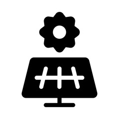 Solar panel icon for green energy and sustainability
