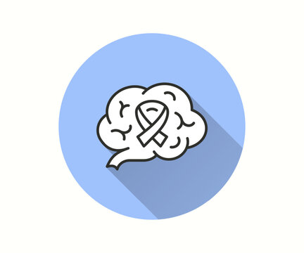 Sclerosis icon with long shadow for graphic and web design.