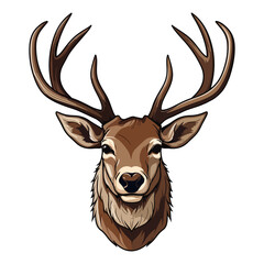 deer head mascot logo illustration, deer character, generative ai