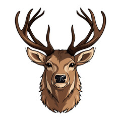 deer head mascot logo illustration, deer character, generative ai