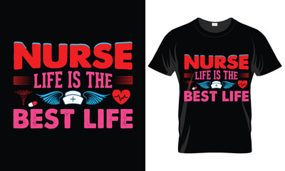 Nursing T- shirt lettering quotes design vector typographic