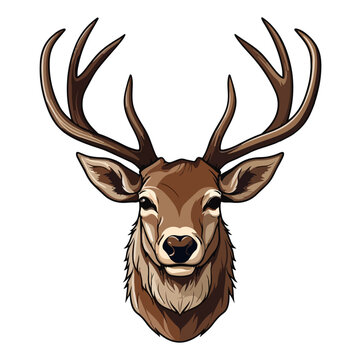 recommend clip art: deer head mascot logo illustration, deer character, generative ai