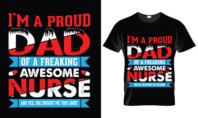 Nursing T- shirt lettering quotes design vector typographic
