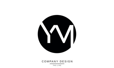 YM, MY, Abstract Letters Logo Monogram