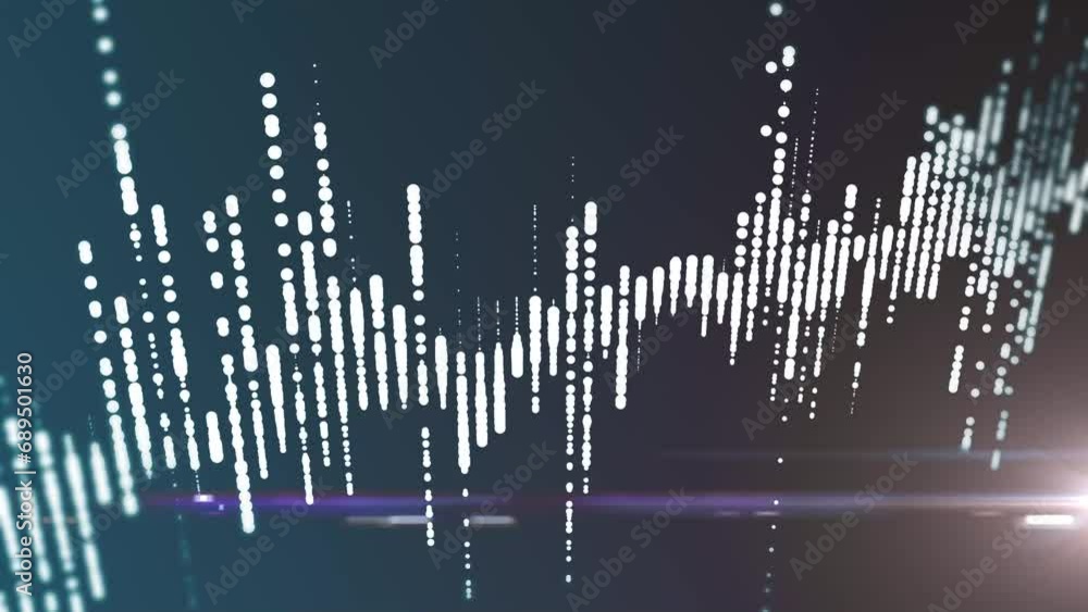 Poster data sound wave of digital transformative technology information